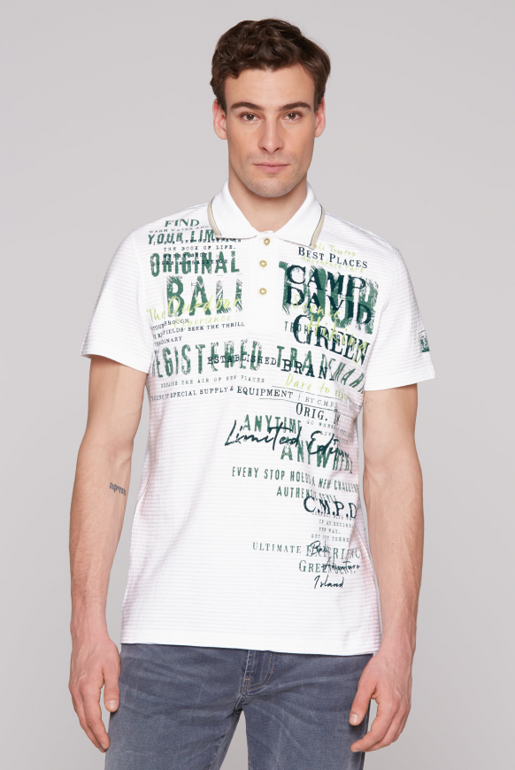 Gestreiftes Polo mit Prints und Stickereien