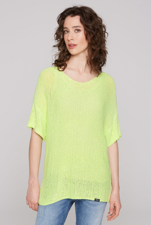 Kurzarm-Pullover aus Effektgarn