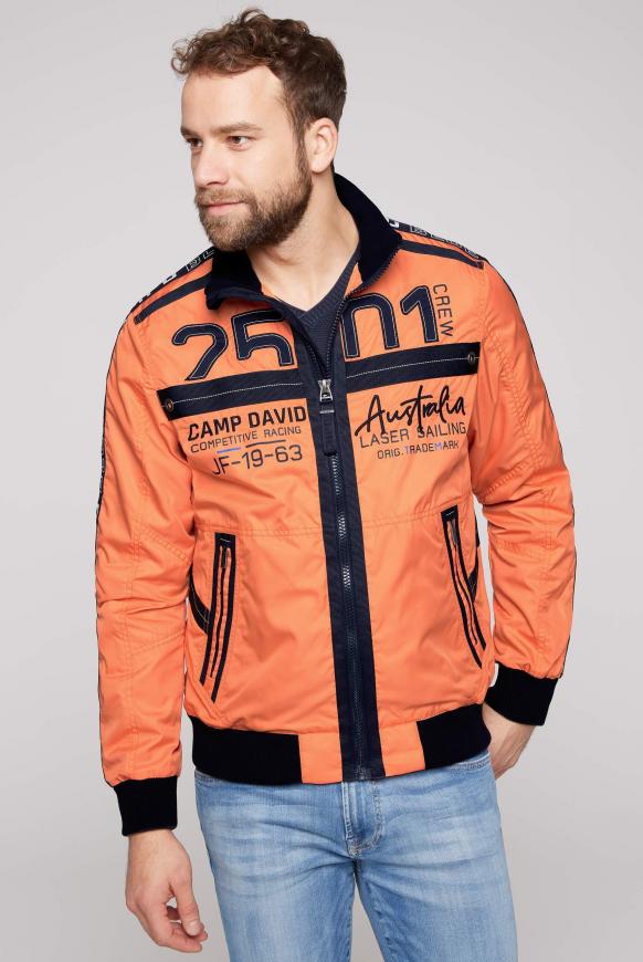 Blouson mit Logo-Tapes und Artworks blaze orange