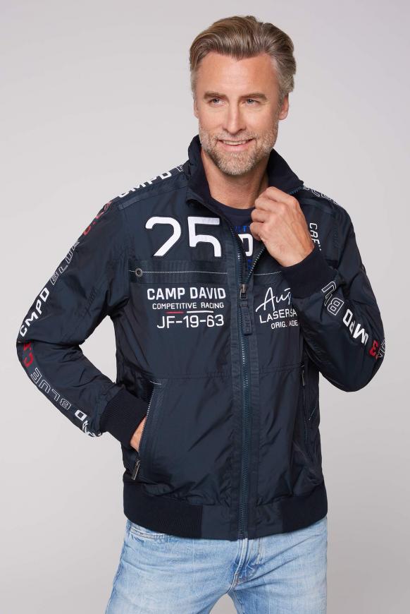 Blouson mit Logo-Tapes und Artworks blue navy