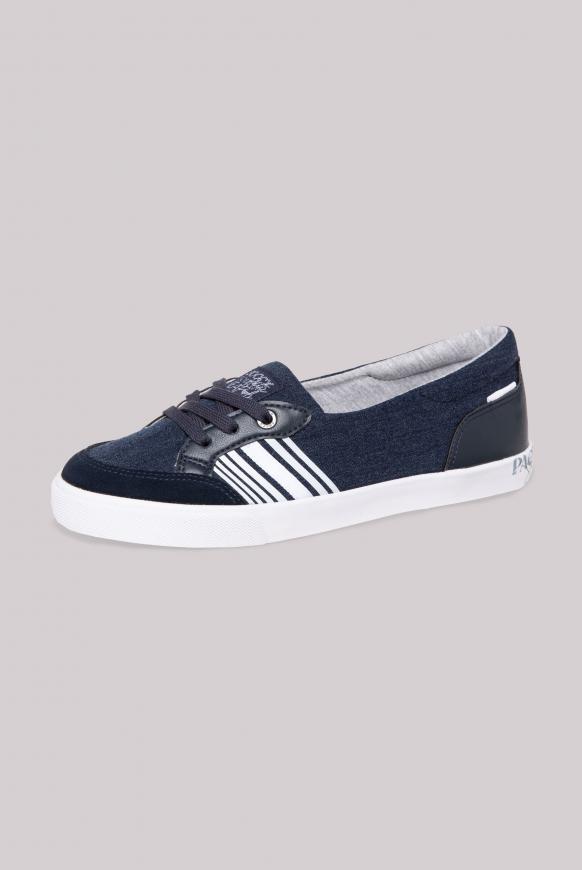 Canvas Ballerina mit Streifen-Design pacific navy