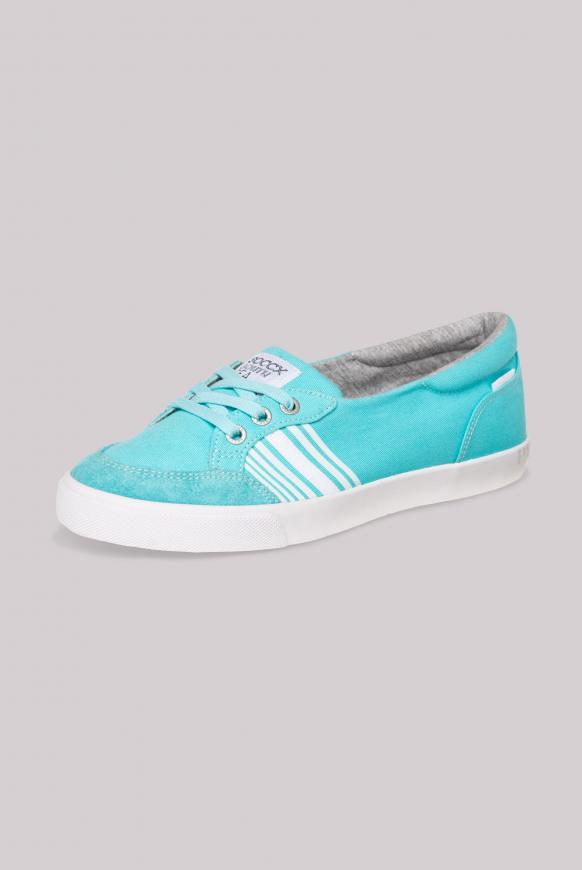 Canvas Ballerina mit Streifen-Design blue lagoon