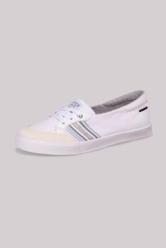 Canvas Ballerina mit Streifen-Design white