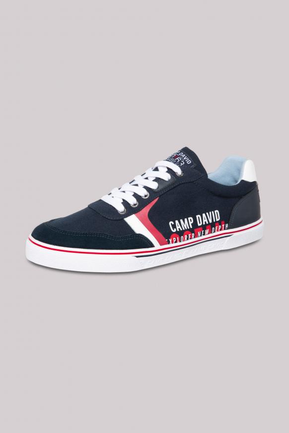 Canvas Sneaker mit Logo Print ocean navy