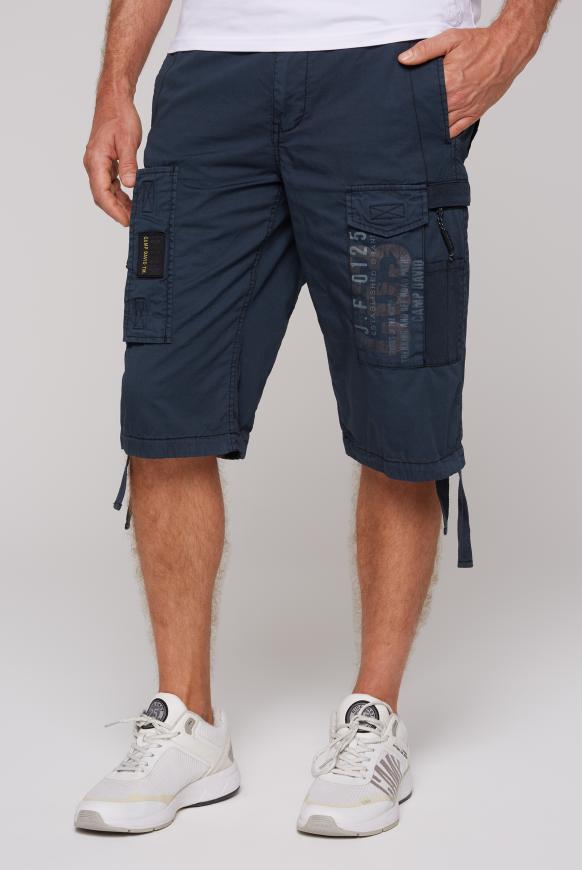 Cargo Shorts mit tonigen Canvas-Details brave blue