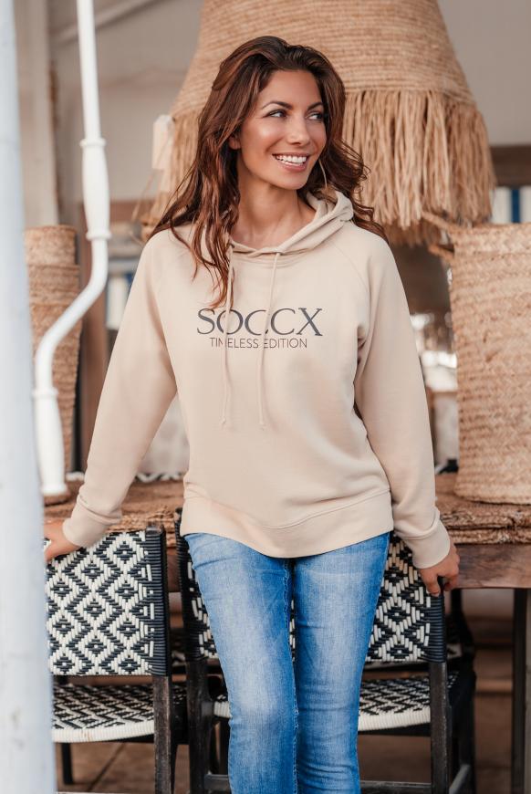 Classic Kapuzensweatshirt mit Logo Print cool camel