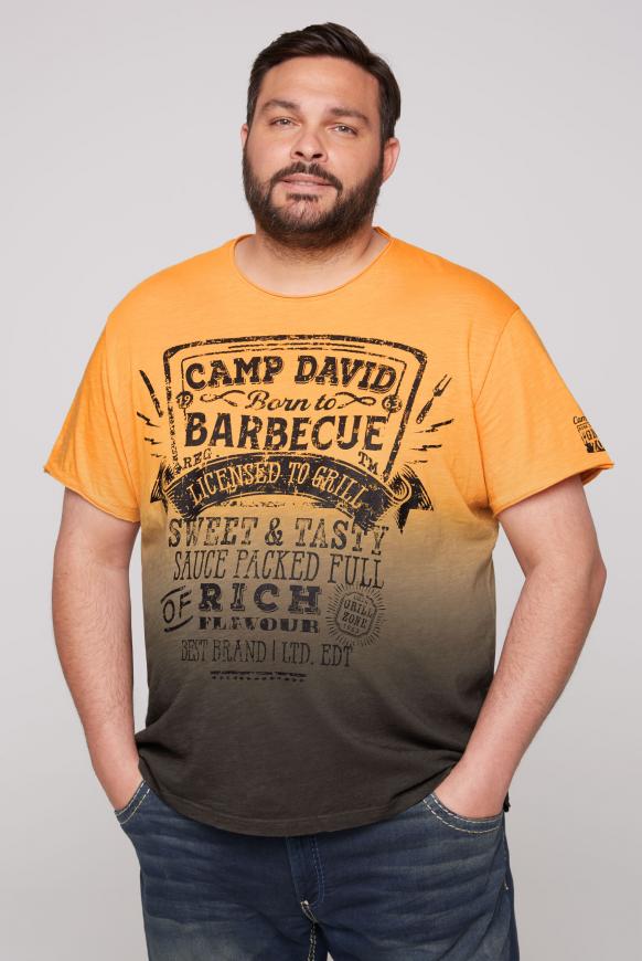 Dip Dye T-Shirt mit Barbecue Prints tangerine