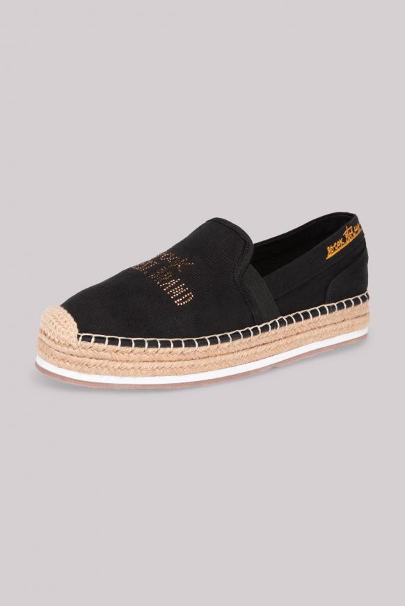 Espadrille mit Plateau-Sohle und Logo black