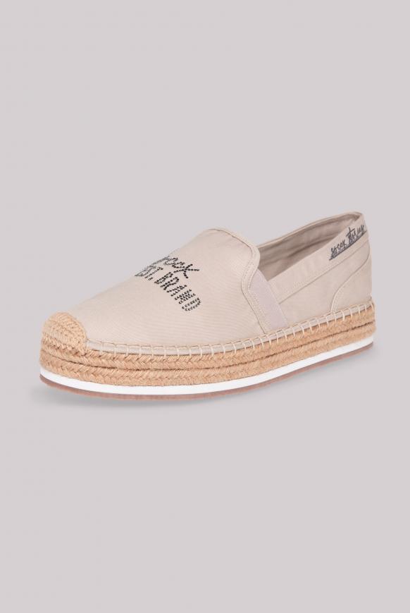 Espadrille mit Plateau-Sohle und Logo summer sand