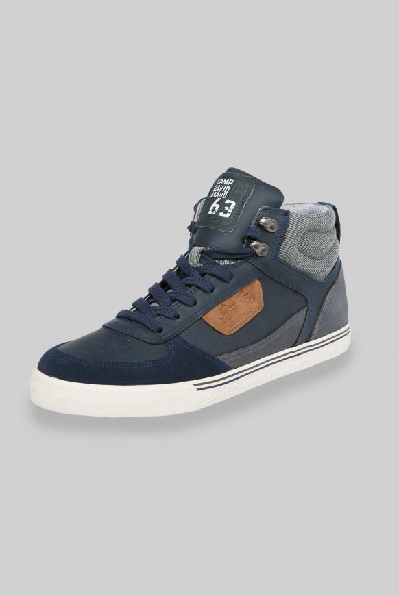 High Top Sneaker mit Label Patches