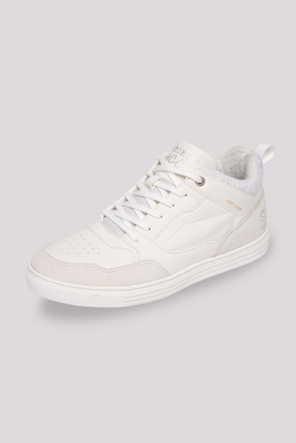 High Top Sneaker mit Logo und Glitzer-Details white