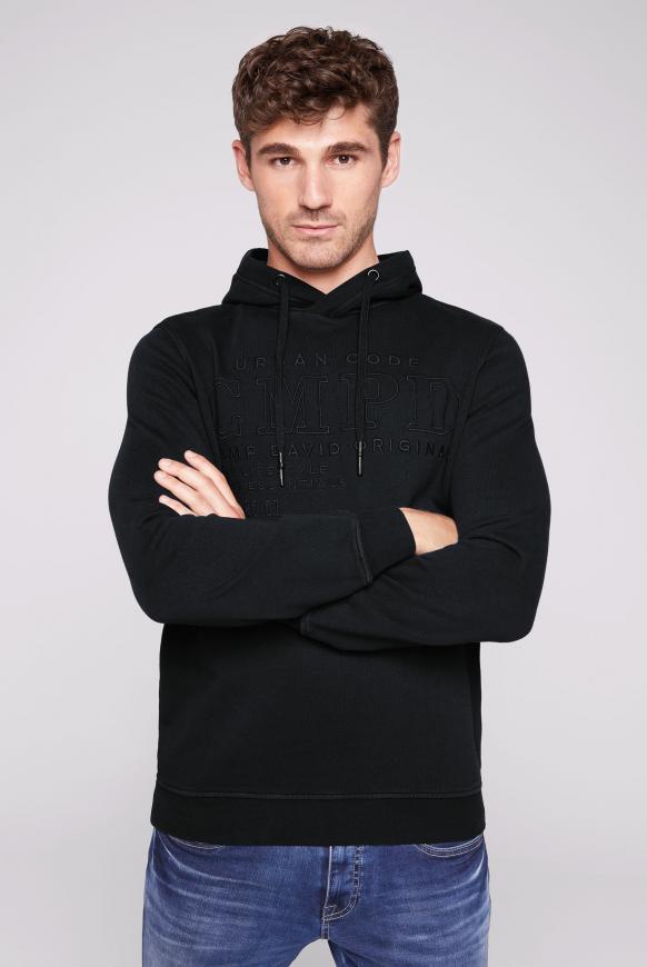 Hoodie mit tonigen Logo-Stickereien