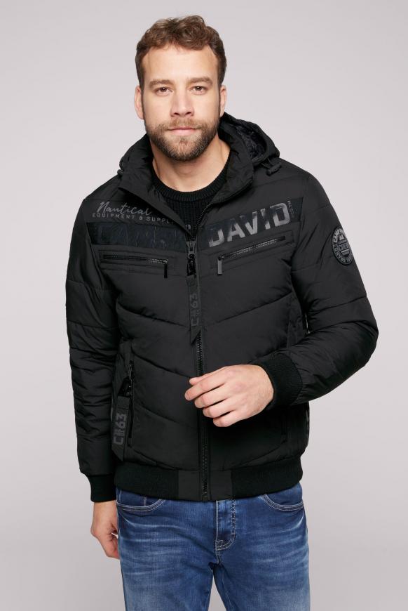 Jacke mit Kapuze und Logo-Design black