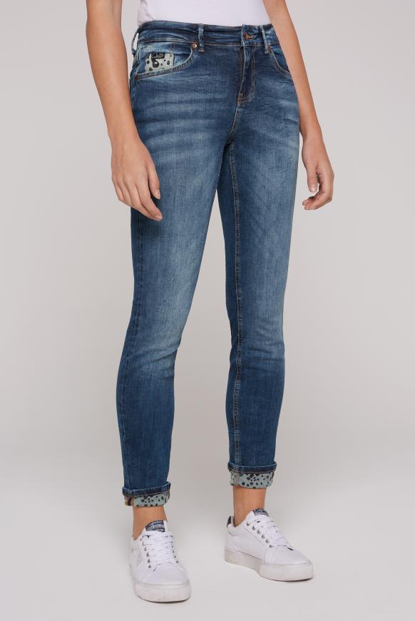 Jeans MI:RA mit Leo-Print blue vintage random