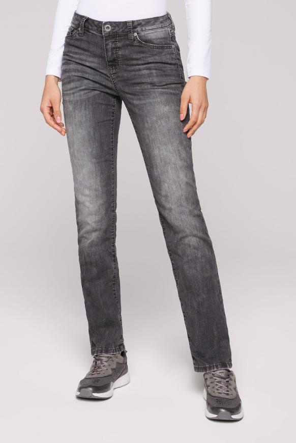 Jeans RO:MY mit Bleaching-Effekten grey used