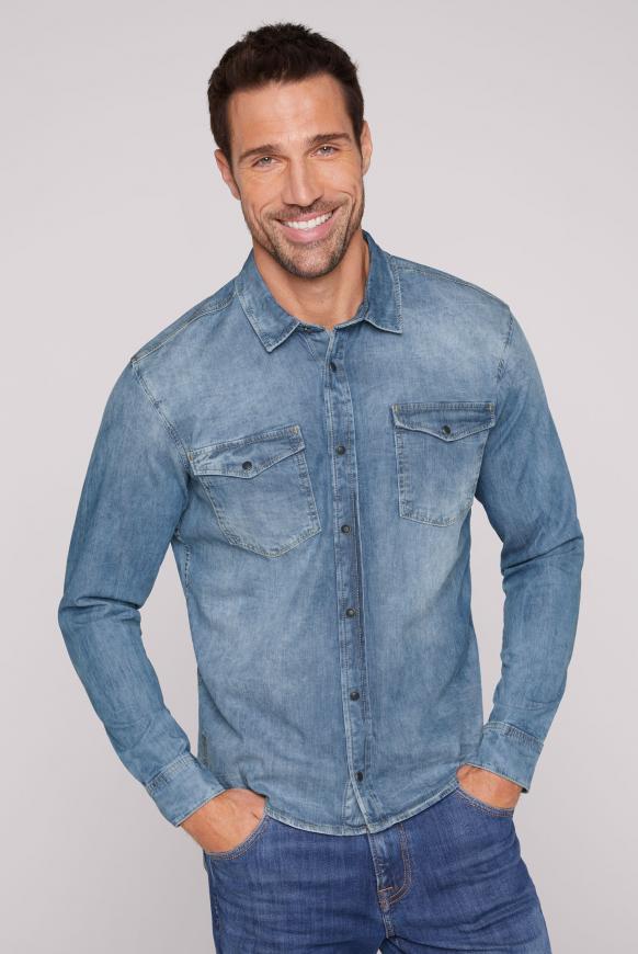 Jeanshemd mit Klappentaschen medium blue used