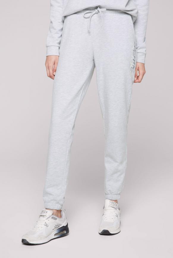 Jogginghose mit Glitter Logo white melange