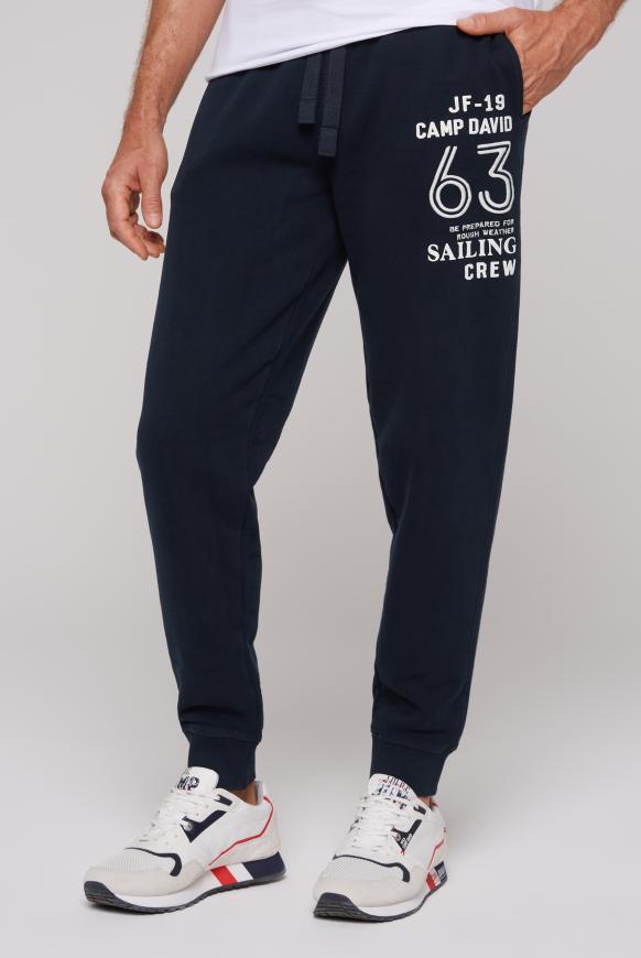 Jogginghose mit Label Print blue navy