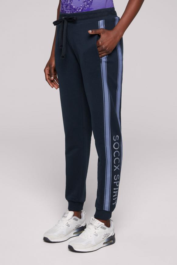 Jogginghose mit Streifen- und Logo-Design blue navy