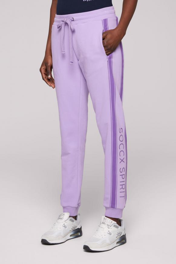Jogginghose mit Streifen- und Logo-Design faded lavender