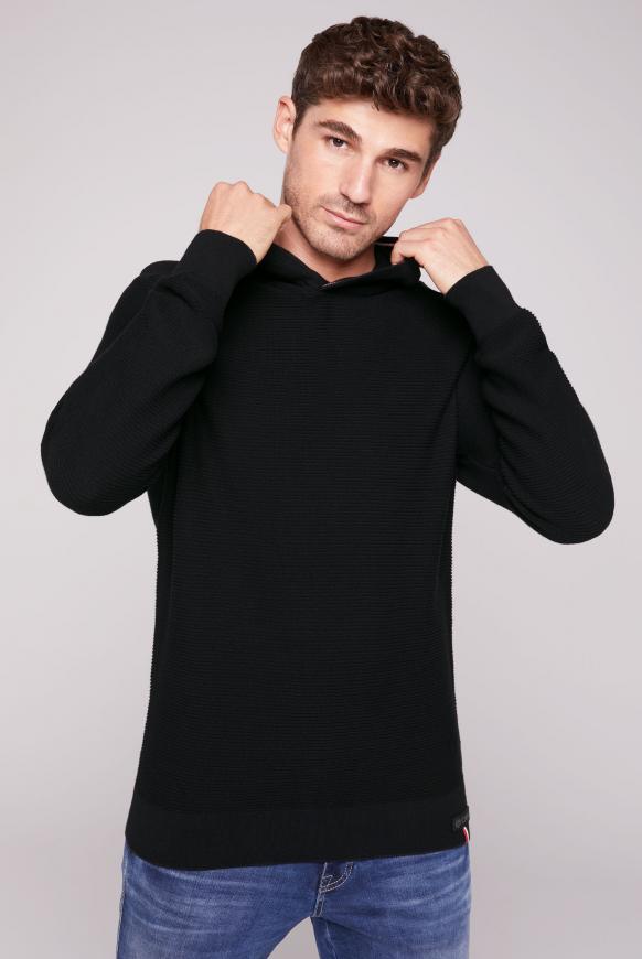 Kapuzenpullover mit Strukturstrick