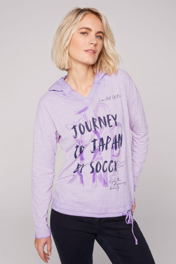 Kapuzenshirt mit Wording Print faded lavender