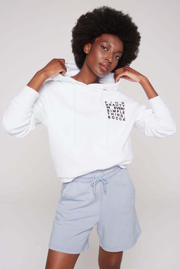 Kapuzensweatshirt mit kleinem Label Print opticwhite