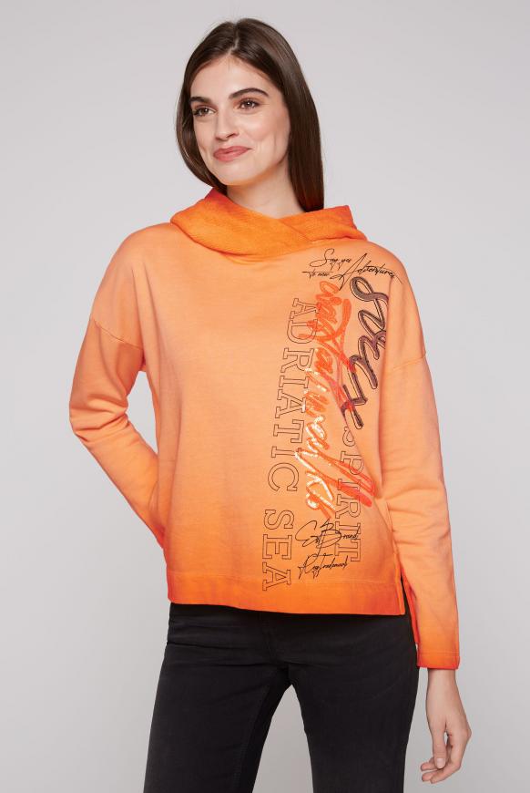 Kapuzensweatshirt mit Pailletten-Artwork apricot blush