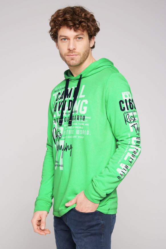 Kapuzensweatshirt mit Rubber Prints electric green