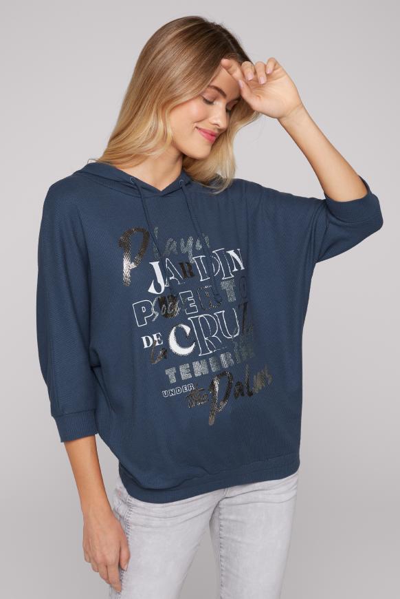 Kapuzensweatshirt mit Waffelstruktur blue soul