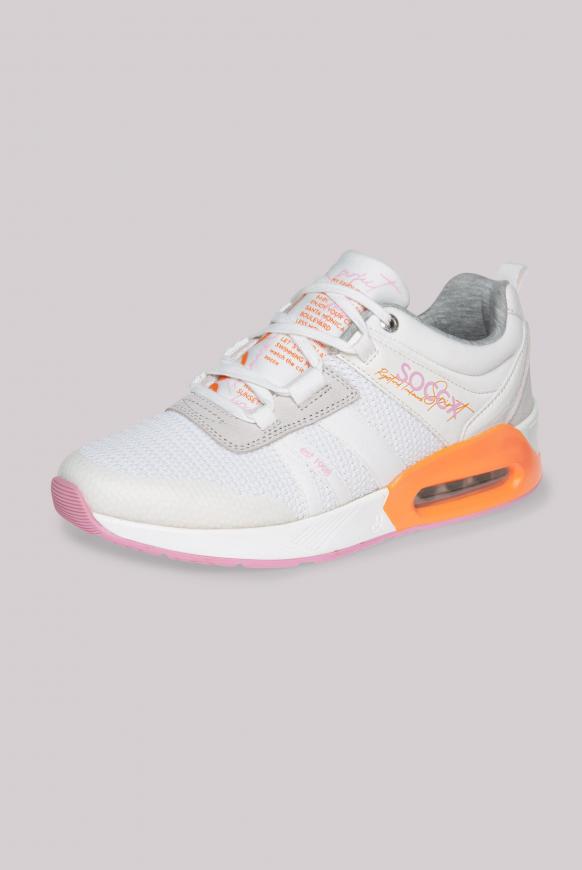Keil-Sneaker im Strick-Design white