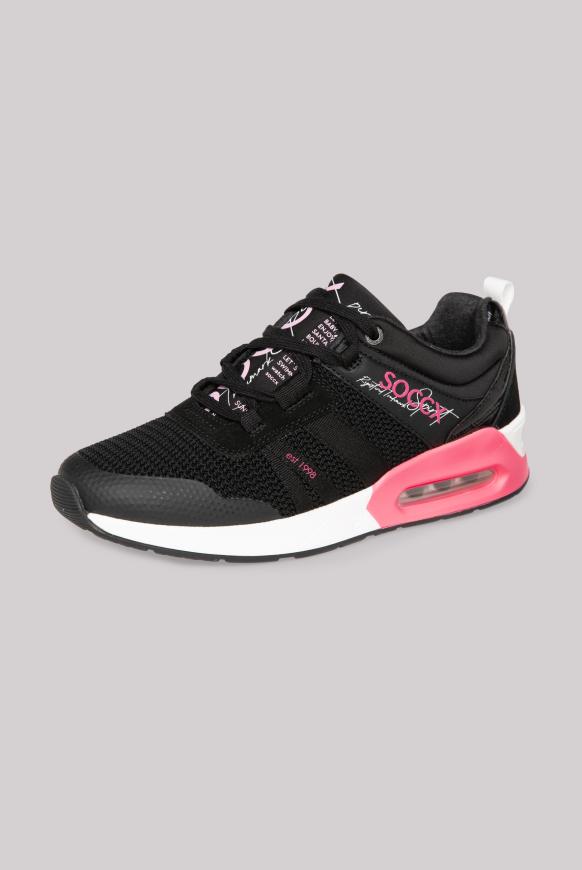 Keil-Sneaker im Strick-Design black