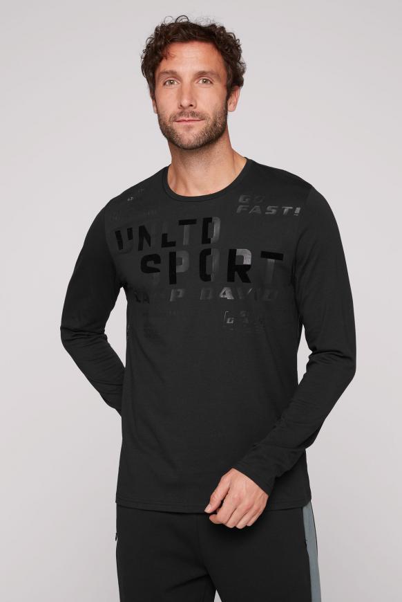 Langarmshirt mit Flock- und Folienprint black