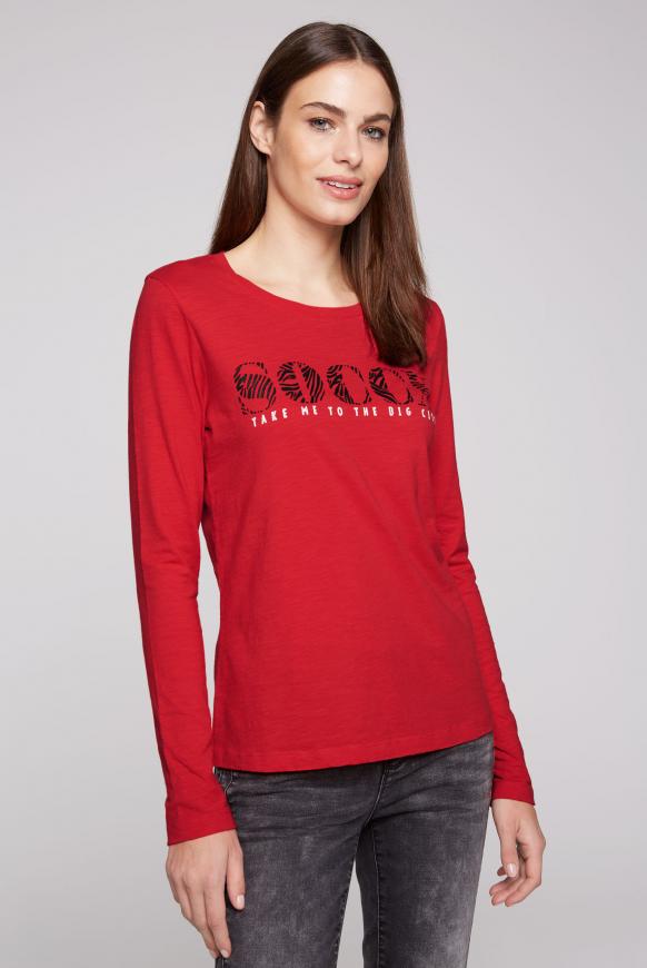 Langarmshirt mit Logo Print flame scarlet