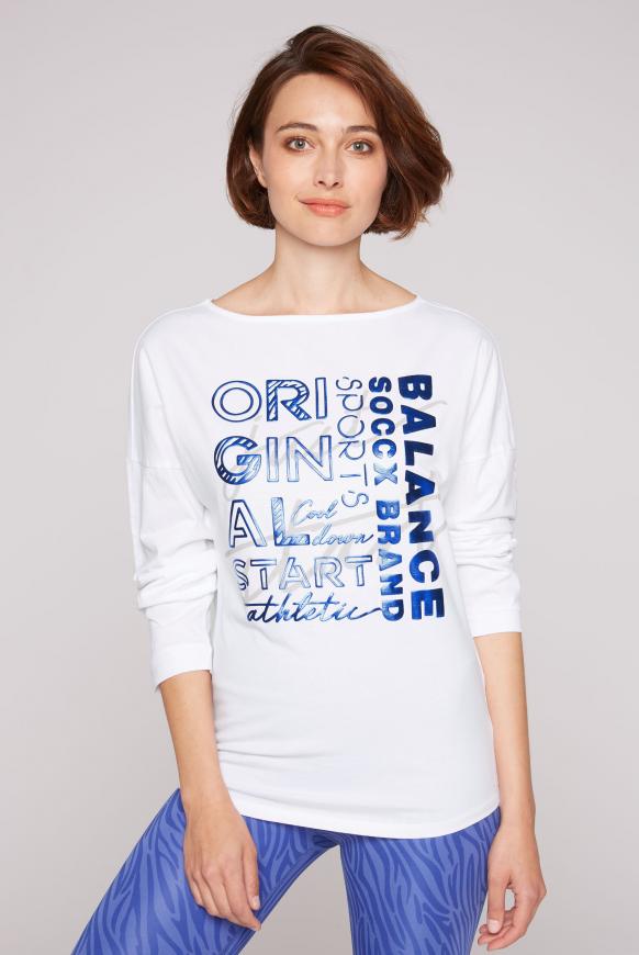 Langarmshirt mit Metallic Rubber Print opticwhite