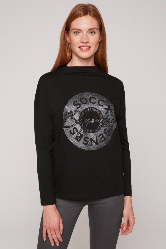 Langarmshirt mit Stehkragen