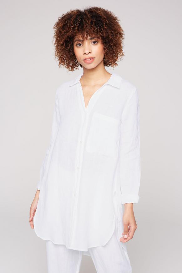 Leinenbluse im Tunika-Stil opticwhite