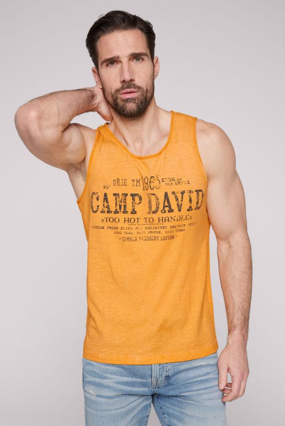 CAMP DAVID &amp; SOCCX | Muskelshirt mit Barbecue Print tangerine