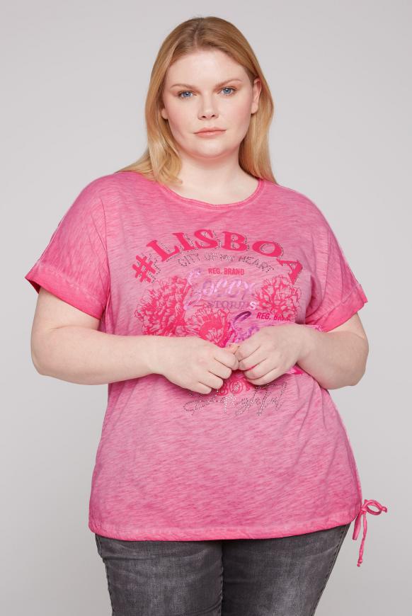 Oversized T-Shirt mit Artwork happy pink