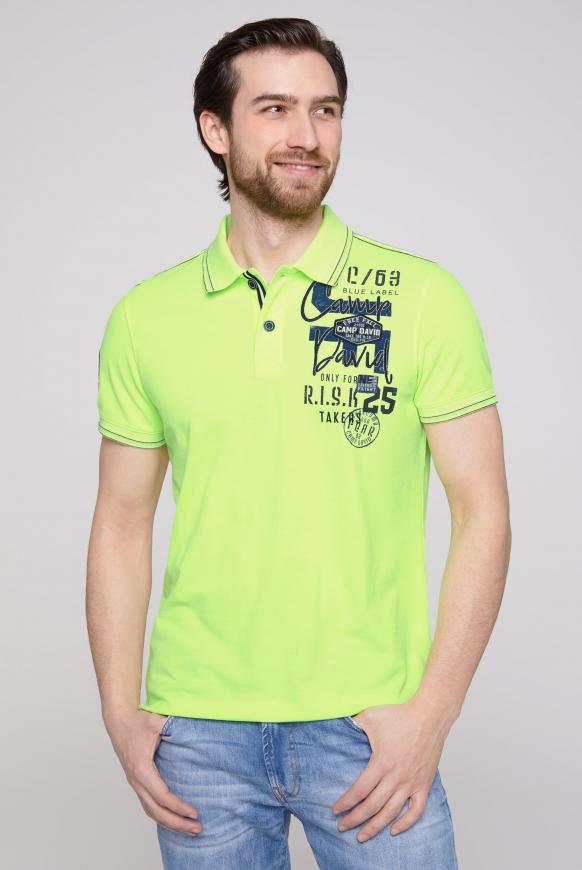 Pikee-Polo mit Trikotkragen und Artworks neon lime