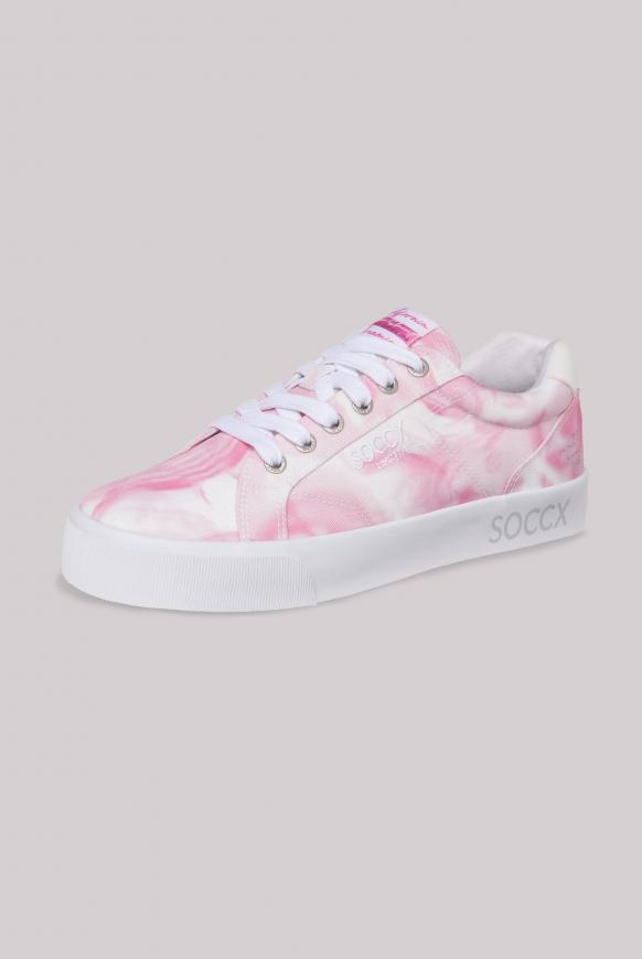 Plateau Sneaker im Batik-Look mit Logo pink blush