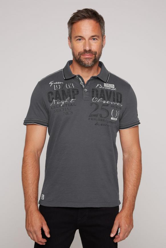 Poloshirt mit Label-Applikationen mud