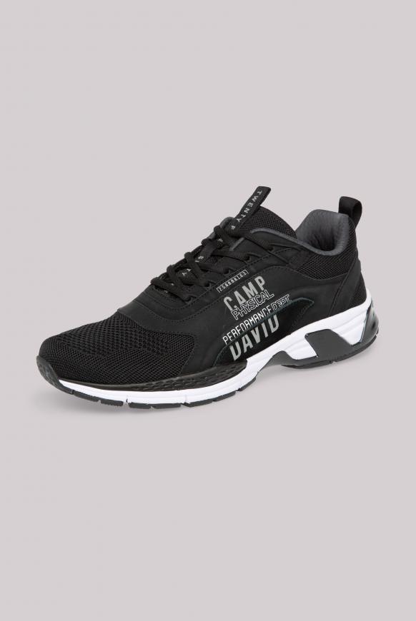 Premium Sneaker im Materialmix black