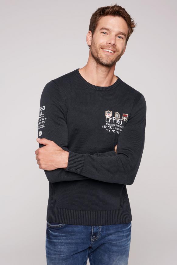 Pullover mit Rippmuster-Details und Artworks