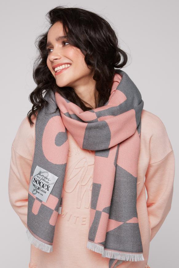 Schal mit Intarsia-Muster dark ash