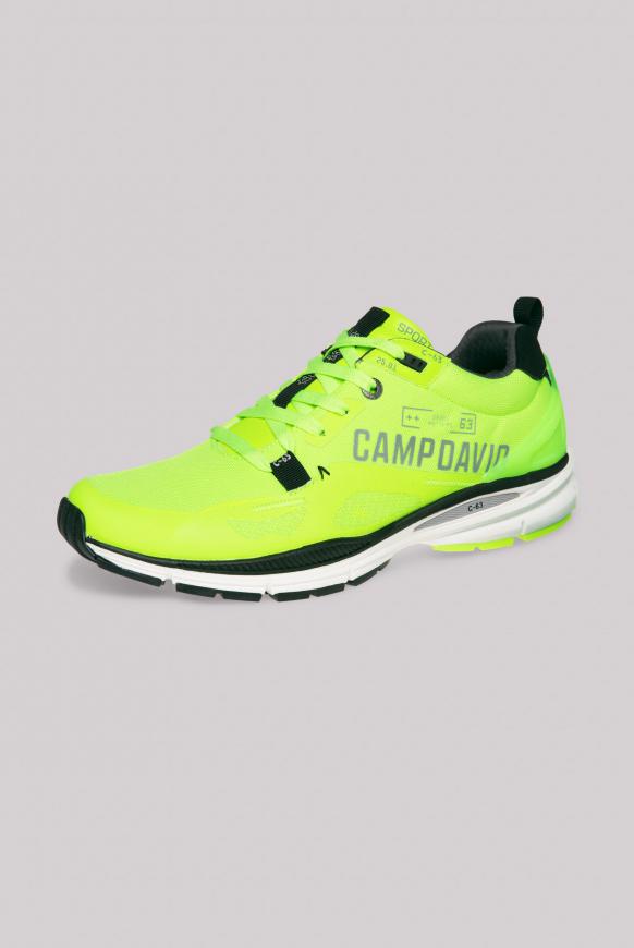 Sneaker mit Textil-Struktur und Logo Design neon lime