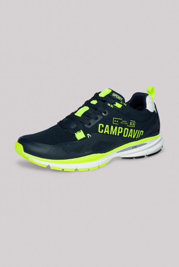 Sneaker mit Textil-Struktur und Logo Design deep sea