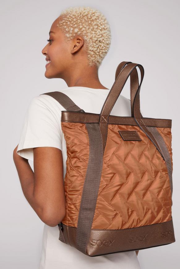 Stepp-Shopper Backpack im Materialmix bronze