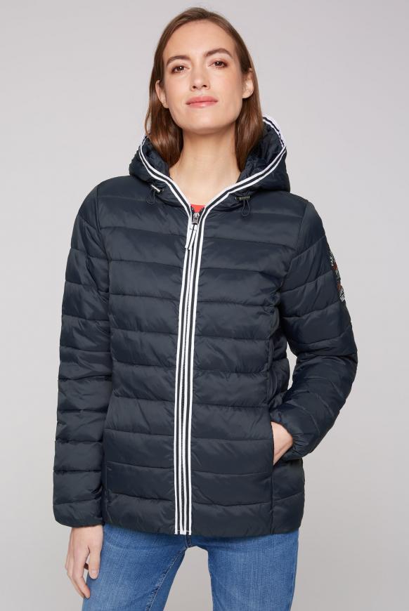 Steppjacke mit Kapuze und Rücken-Print blue navy