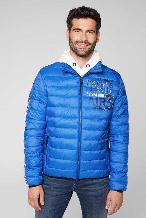 Steppjacke mit Logo Tapes und Artworks neon blue